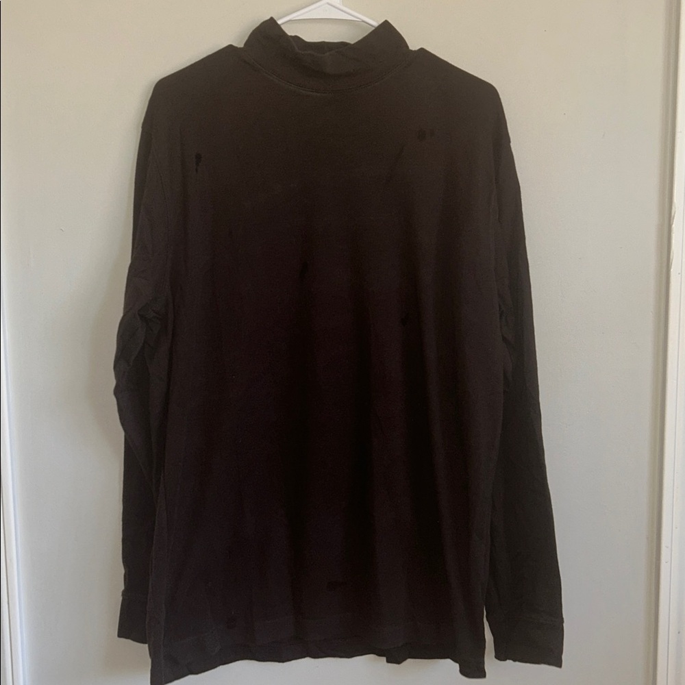 Lands' End Men's Dark Brown Turtleneck Sweater